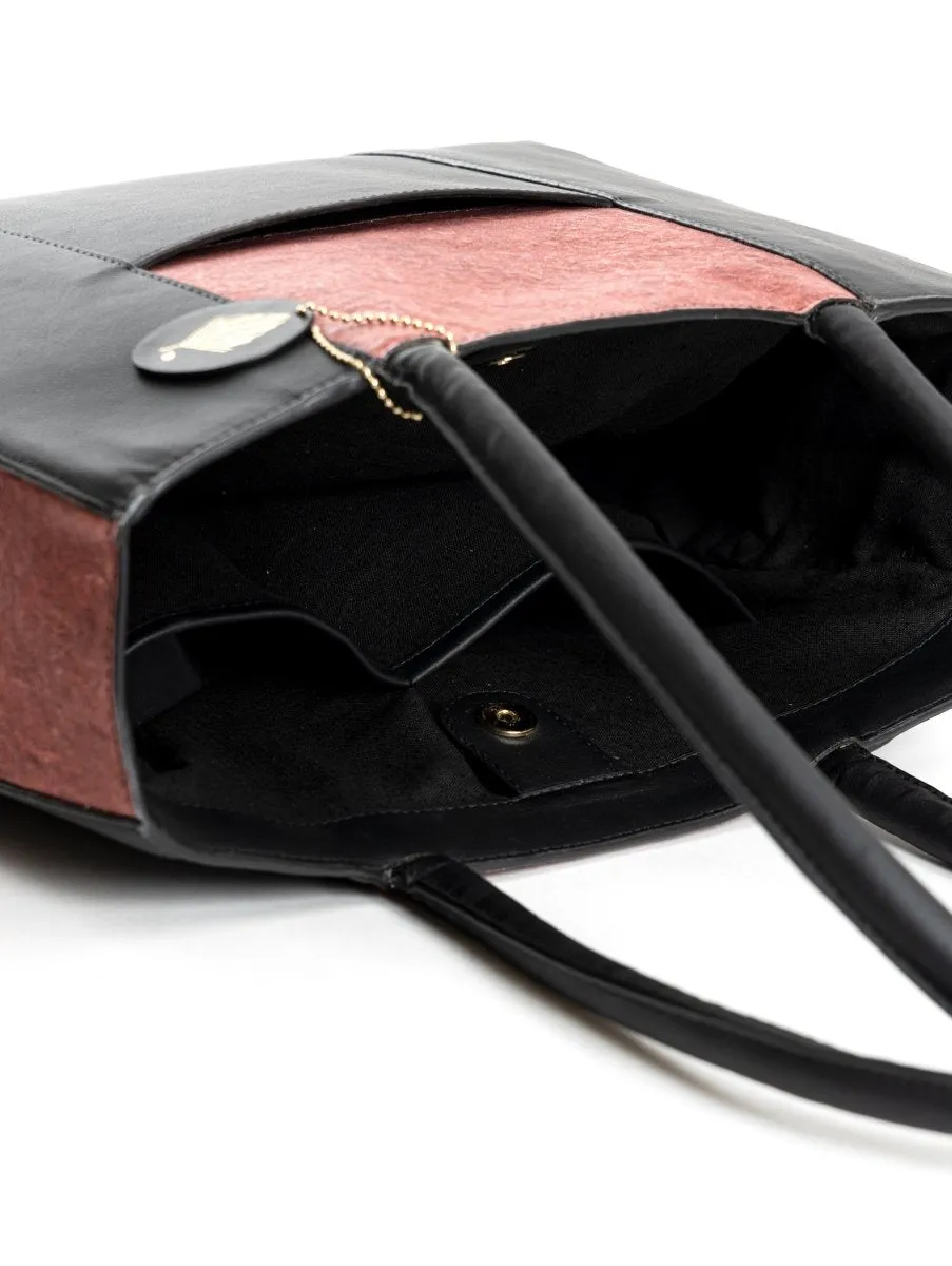 Karyda (Madder Red & Black) | Women's bag made with Coconut Leather