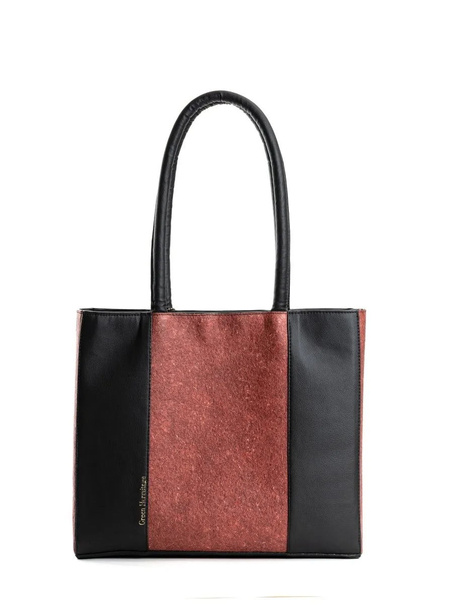 Karyda (Madder Red & Black) | Women's bag made with Coconut Leather