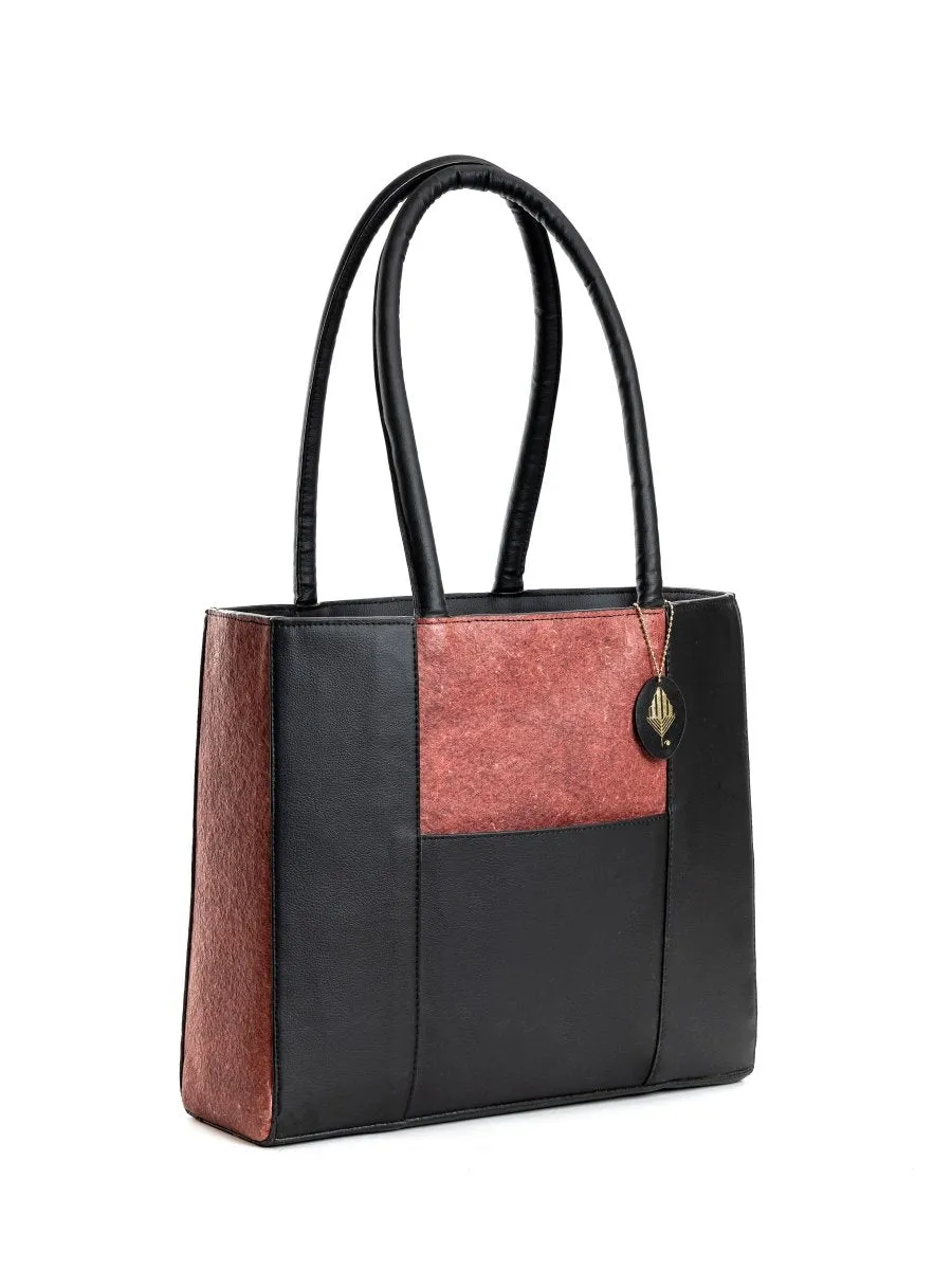 Karyda (Madder Red & Black) | Women's bag made with Coconut Leather