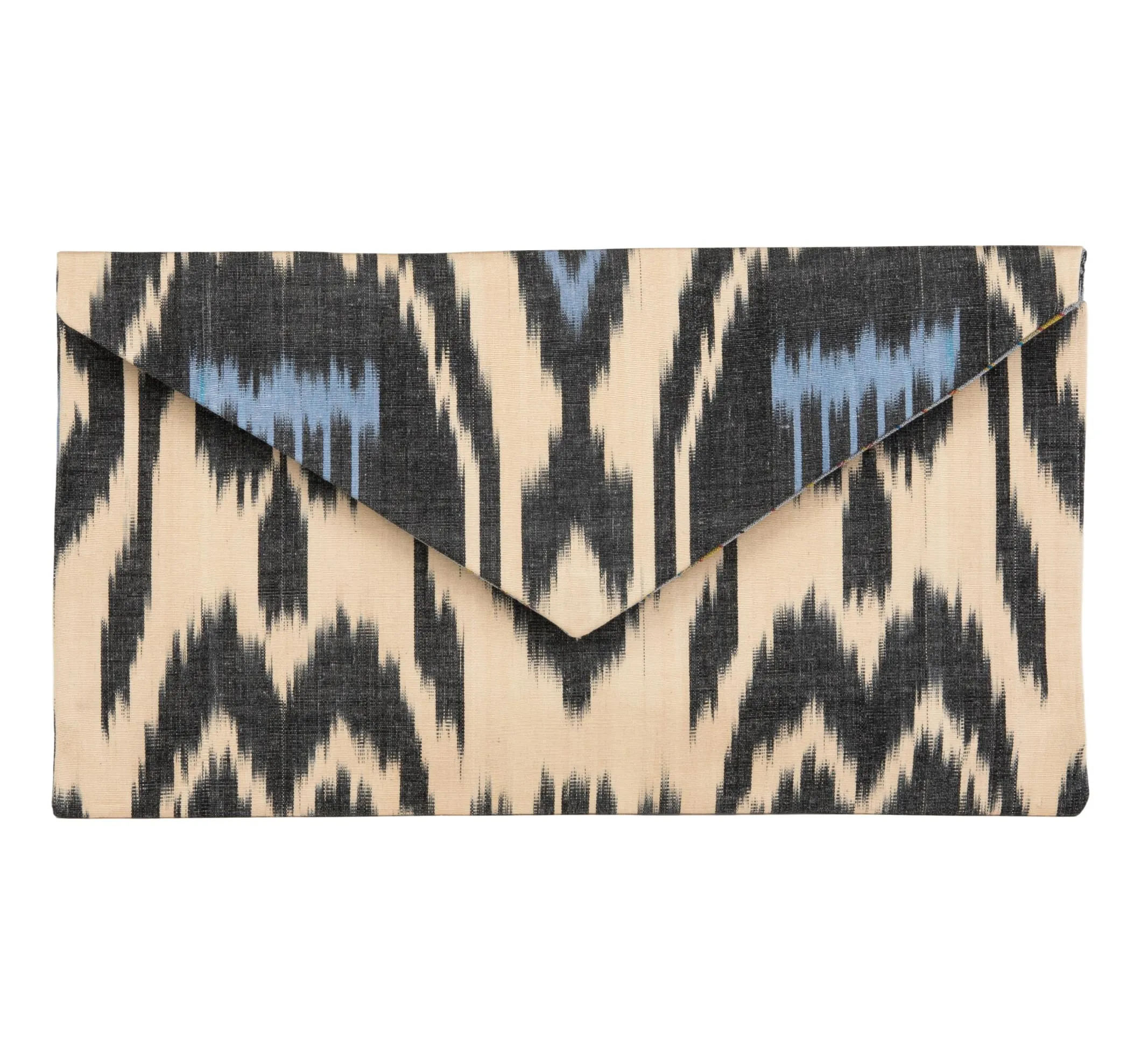 Kenan Silk Ikat Envelope Clutch - Large