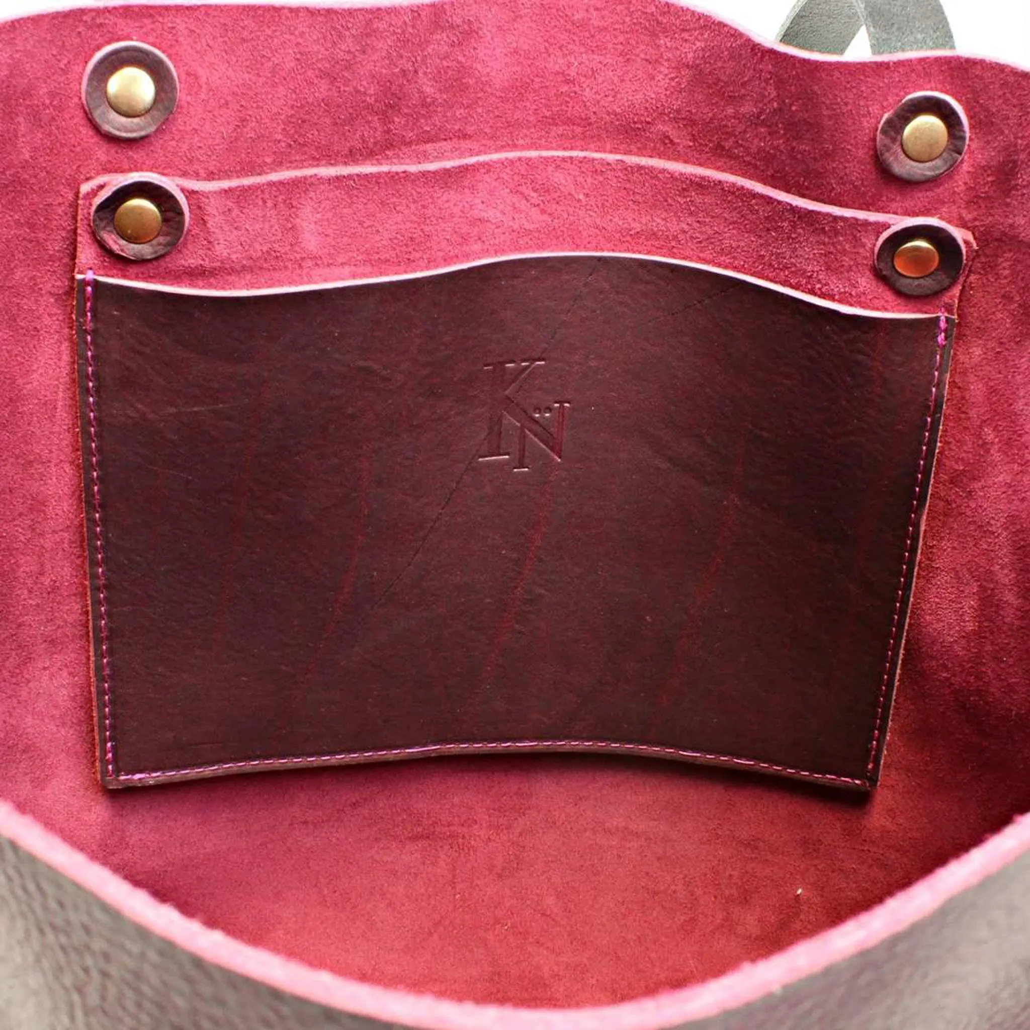 Large Burgundy Leather Tote