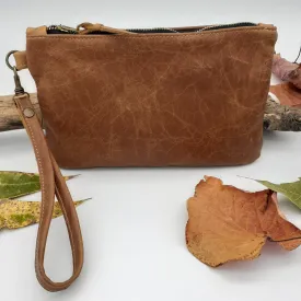 Leather Zip Clutch