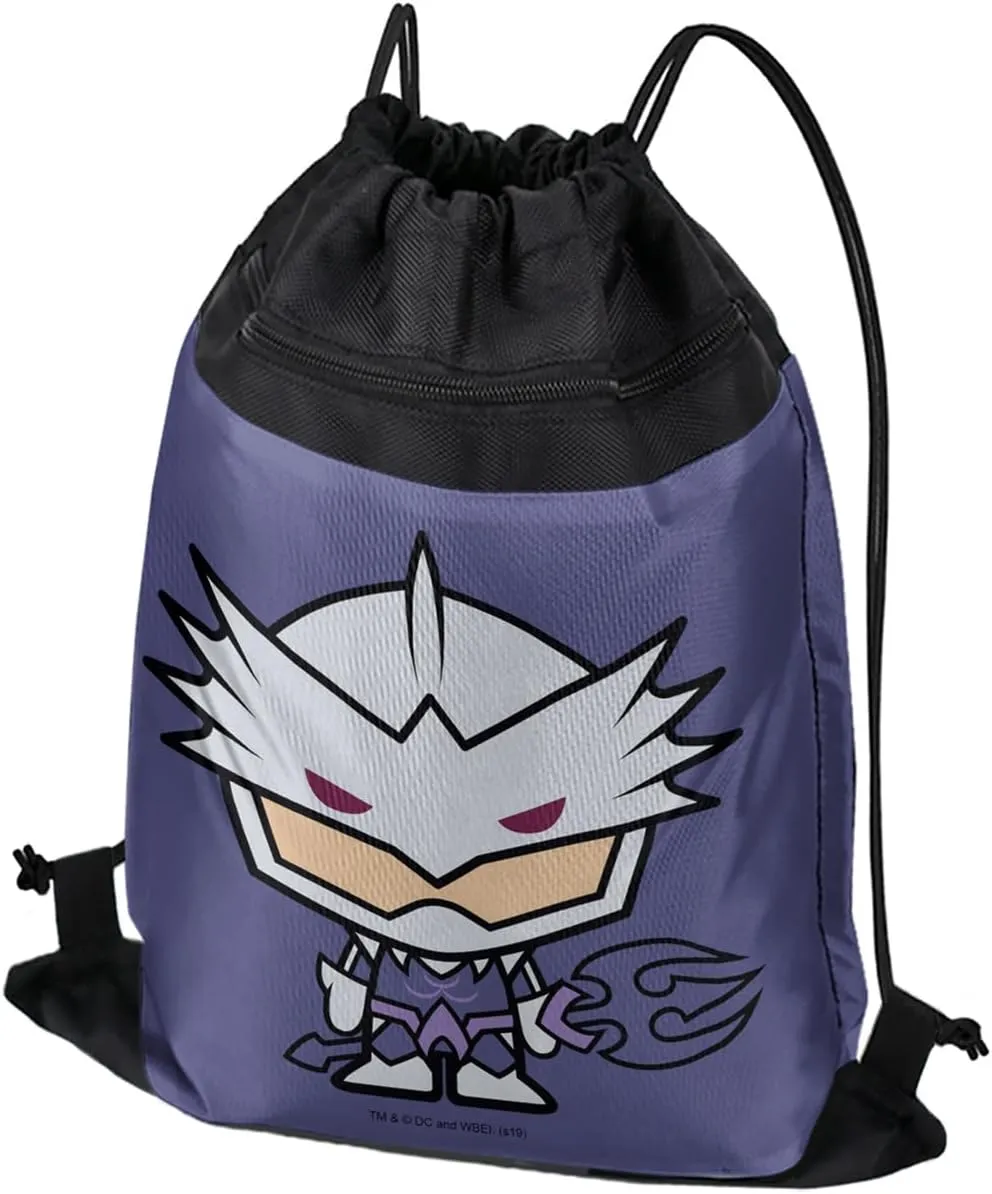 LOGOVISION Aquaman Movie Ocean Master Chibi Character Drawstring Backpack Sports Bag Sackpack 17" x 13", Perfect for Gym, Yoga or Practice