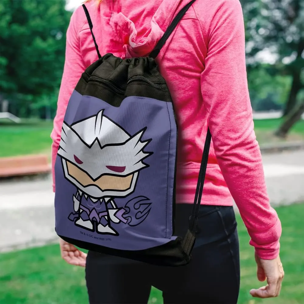LOGOVISION Aquaman Movie Ocean Master Chibi Character Drawstring Backpack Sports Bag Sackpack 17" x 13", Perfect for Gym, Yoga or Practice