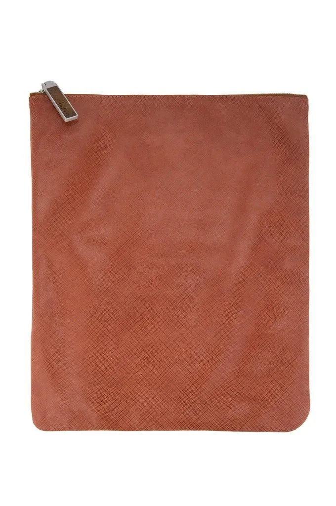 Mahogany Foldover Leather Clutch | August Ca.