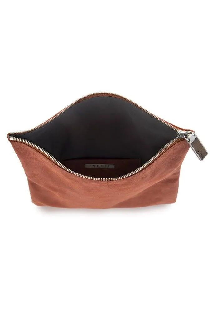 Mahogany Foldover Leather Clutch | August Ca.