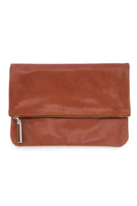 Mahogany Foldover Leather Clutch | August Ca.