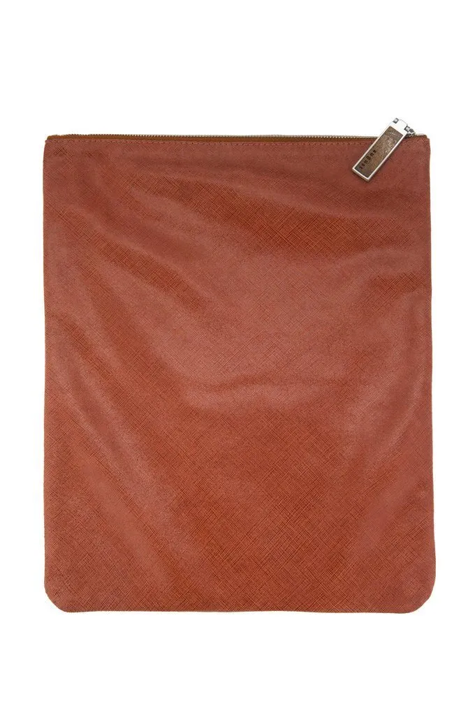 Mahogany Foldover Leather Clutch | August Ca.