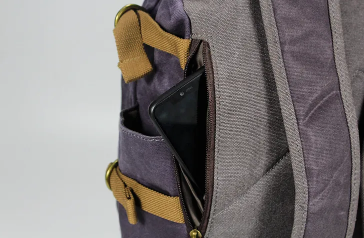 Men Waxed Backpack Handmade Canvas Backpack Hiking Rucksacks