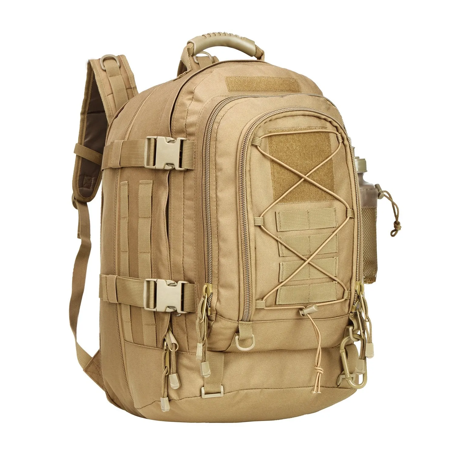 Military Expandable Travel Backpack Tactical Waterproof Work Backpack for Men(TAN)
