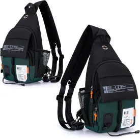 O-TBOST Lightweight Crossbody Backpack Sling Bag Small Shoulder Bags for Women Men Casual Chest Daypack Hiking Travel (Green)