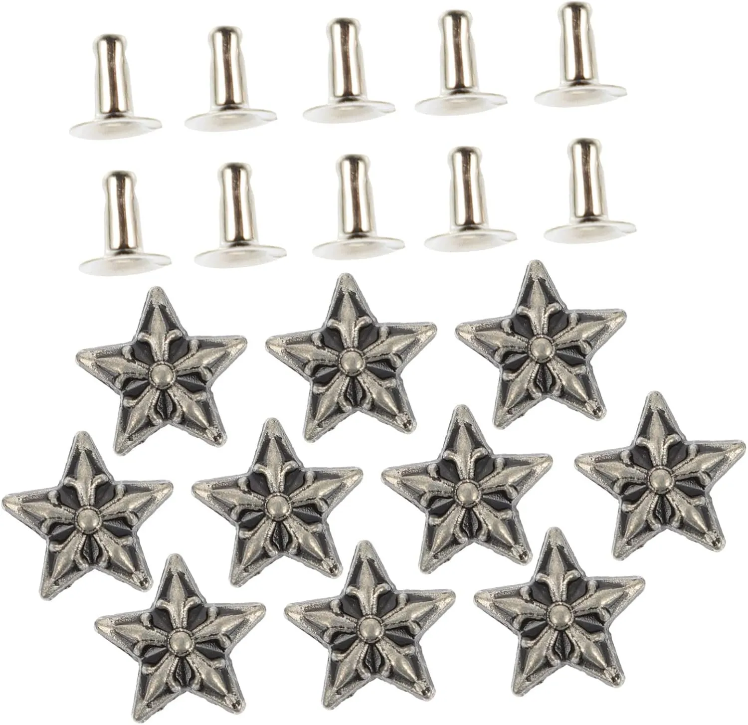 Operitacx 10pcs Punk Spike Rivets for Clothing Bag Accessories Silver Decorative Supplies for Shoes Belts and Crafts