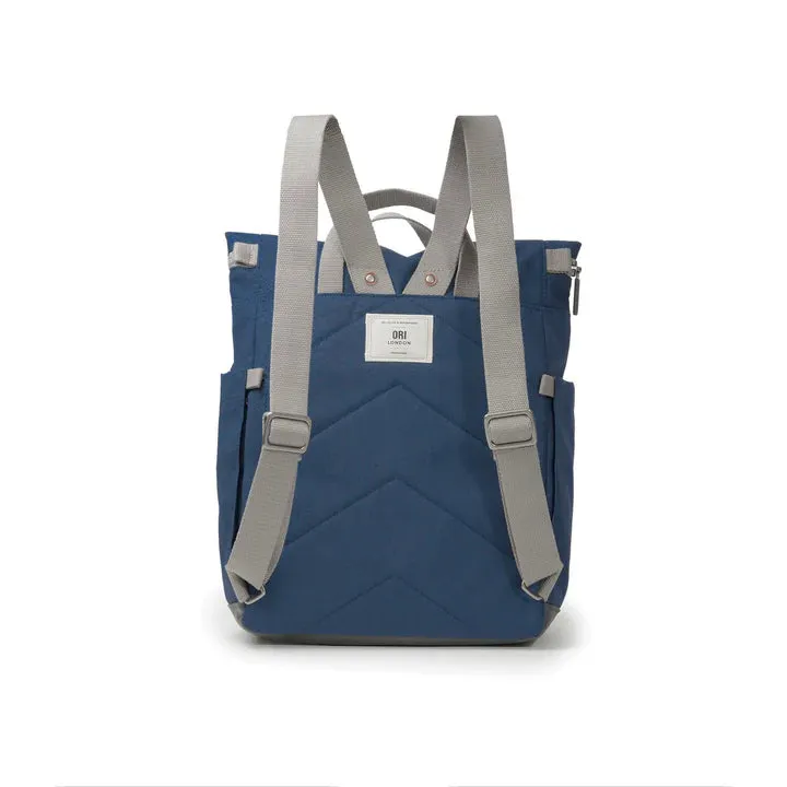 Ori London - Medium Richmond Backpack, Deep Blue Recycled Canvas