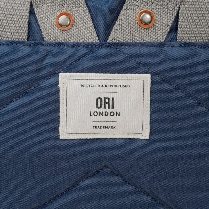 Ori London - Medium Richmond Backpack, Deep Blue Recycled Canvas
