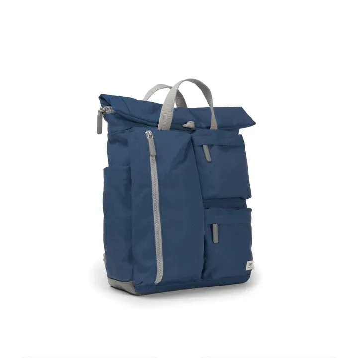 Ori London - Medium Richmond Backpack, Deep Blue Recycled Canvas