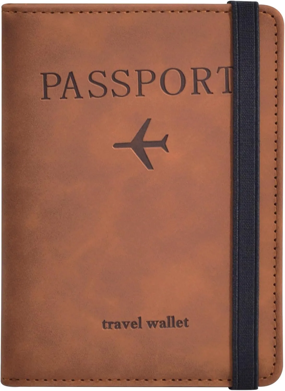 Passport Holder, Passport Cover with Credit Card Slot and Boarding Pass Slot Combo, Passport Wallet Case Book Travel Must Have, RFID Blocking Leather Travel Accessories, Brown