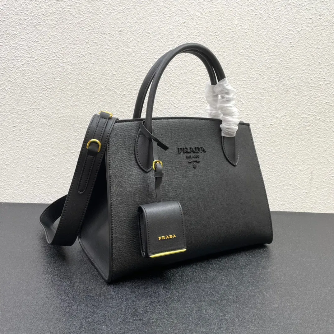 PD255 Prada Monochrome Saffiano Bag / 13x9.5x5.9inch
