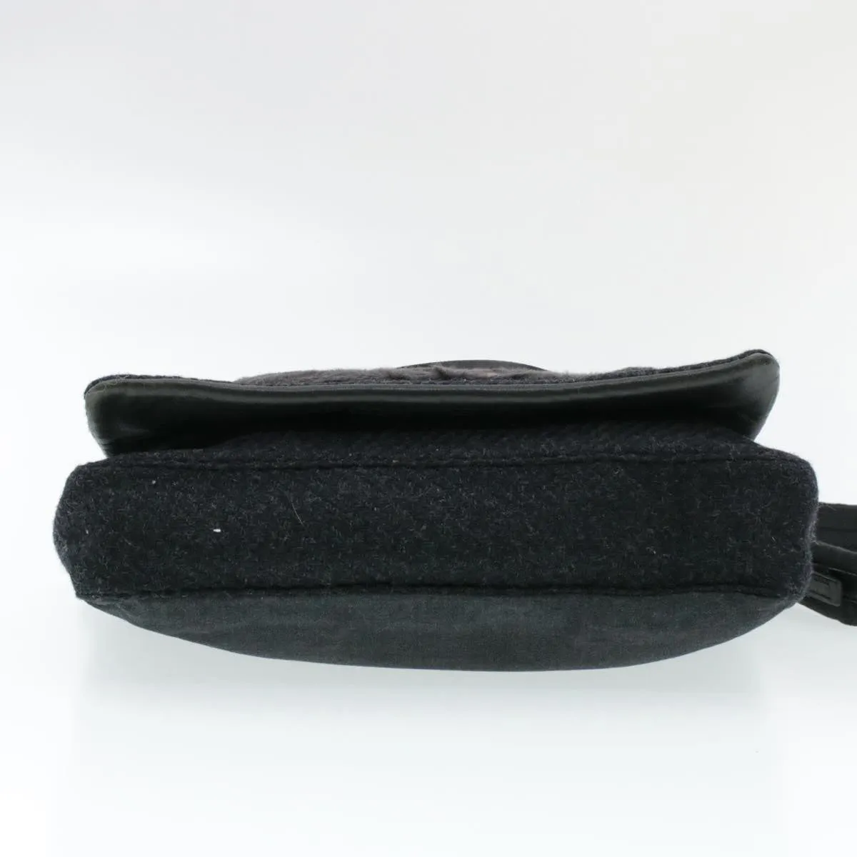 PRADA Suede Shoulder Bag Black  yk115