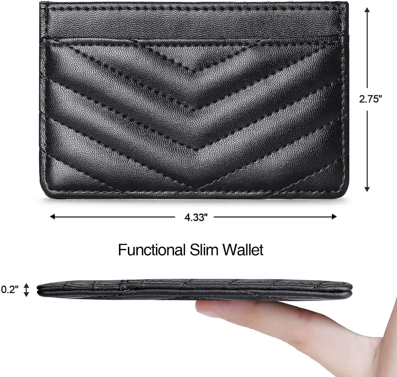 Quilted Leather Card Holder Wallet with RFID Blocking - Gifts for Teenage Girls and Women