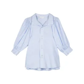 Retro V-neck shirt for female temperament Puff Sleeve Blouse Tops