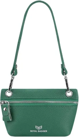 RFID Blocking Coin Purse for Women Genuine Leather Portable Small Handbag Fashion Casual Clutch Wallet 2800 (Green)