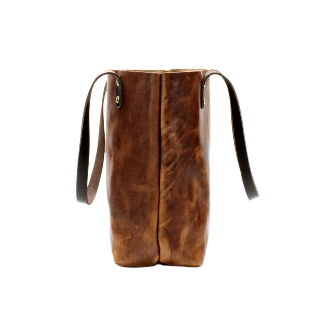 Saddle Brown Leather Tote