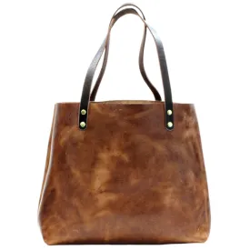 Saddle Brown Leather Tote
