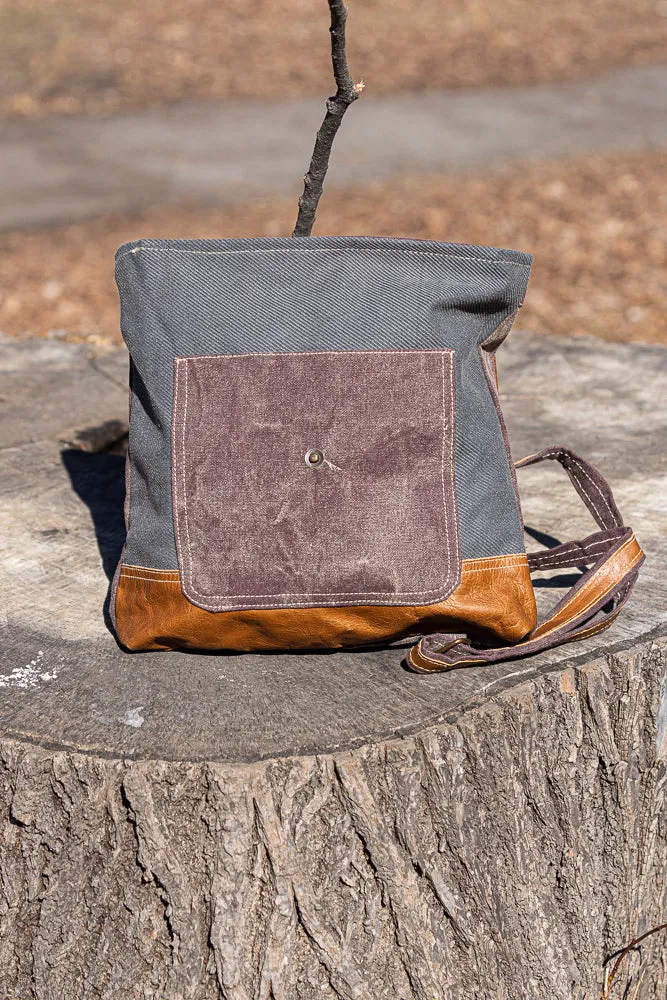 Small Canvas Backpack with Ornaments
