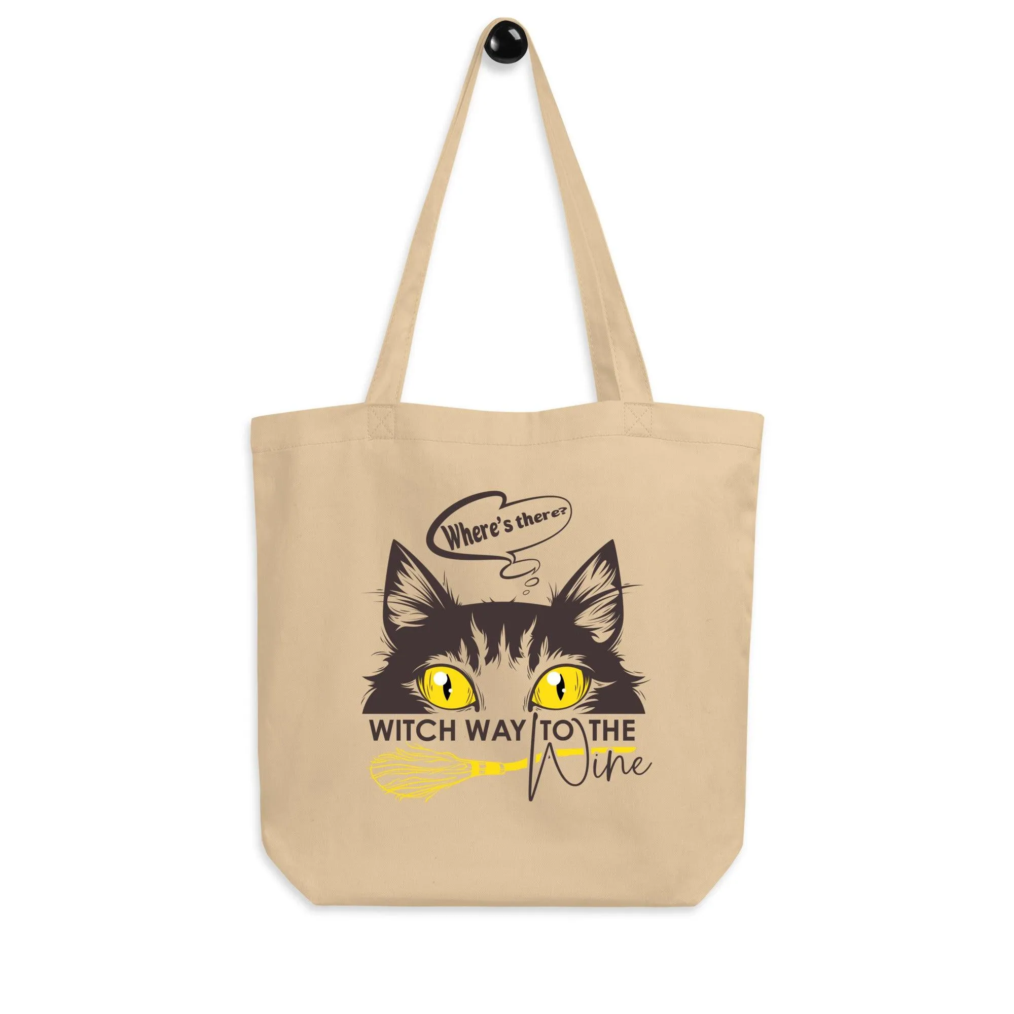 Sneaking Cat Witch Way To Wine Eco Tote Bag