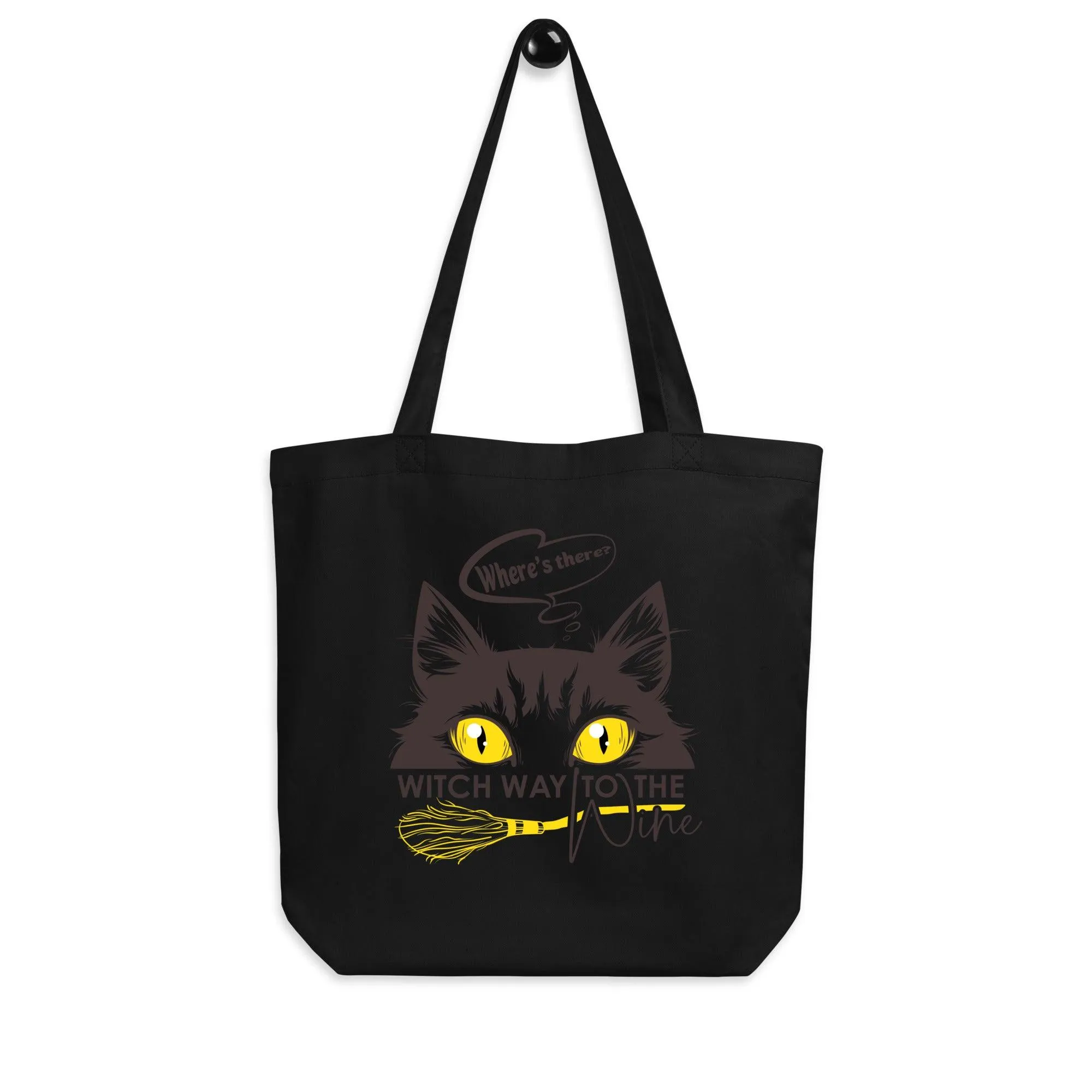 Sneaking Cat Witch Way To Wine Eco Tote Bag