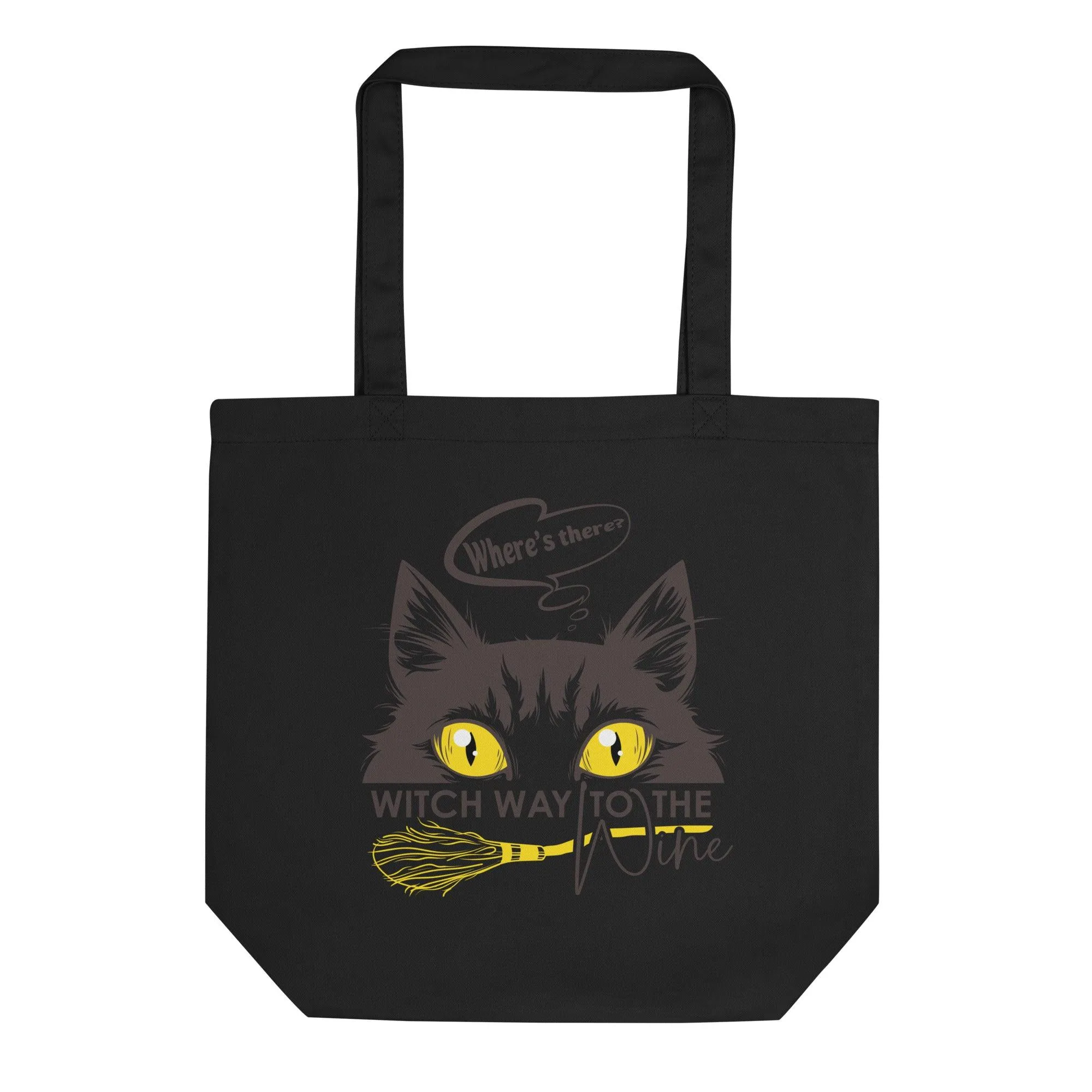 Sneaking Cat Witch Way To Wine Eco Tote Bag