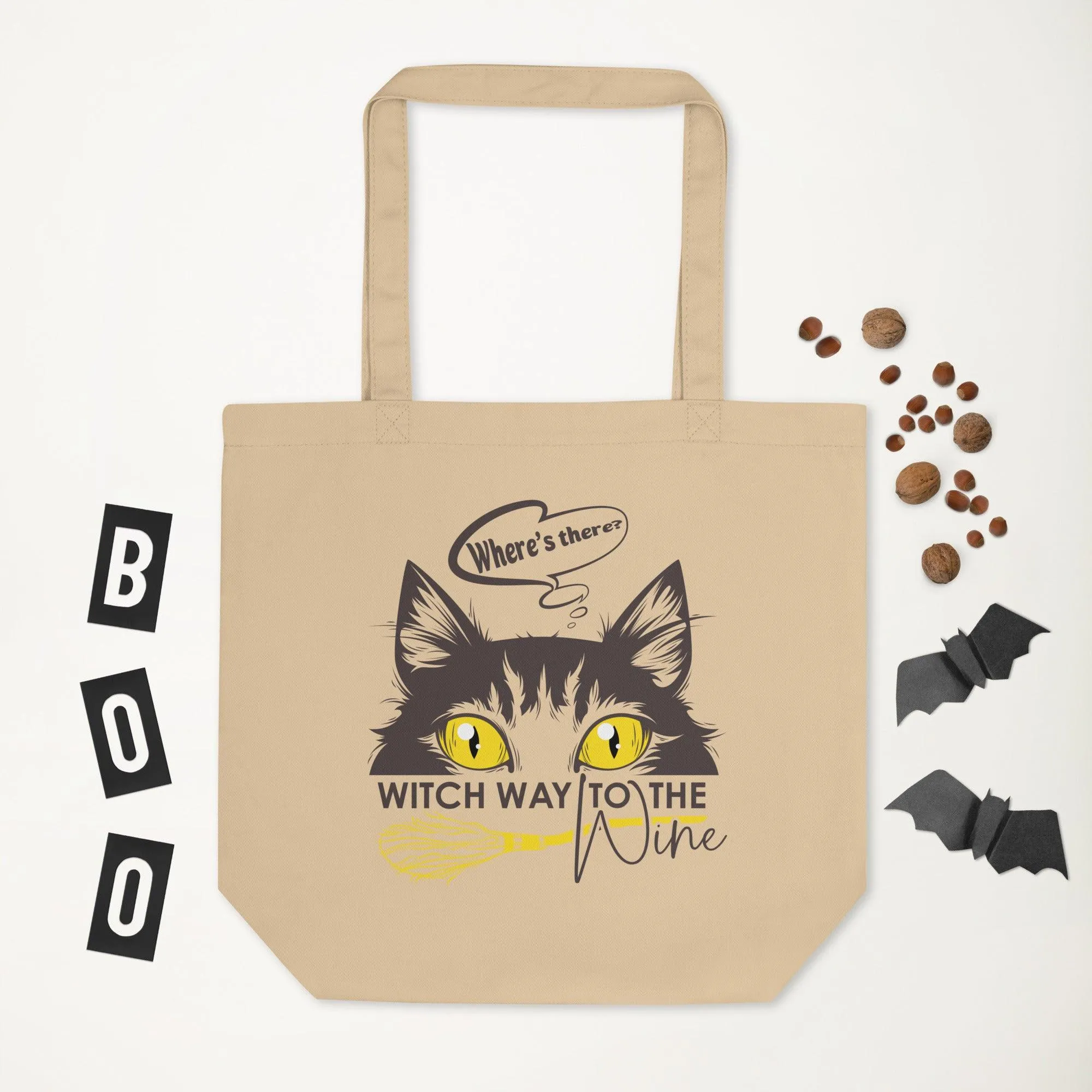 Sneaking Cat Witch Way To Wine Eco Tote Bag
