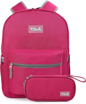 Tilami 20L Basic Backpack for Men and Women,17 inch Laptop Backpack for Travel,Plum Red
