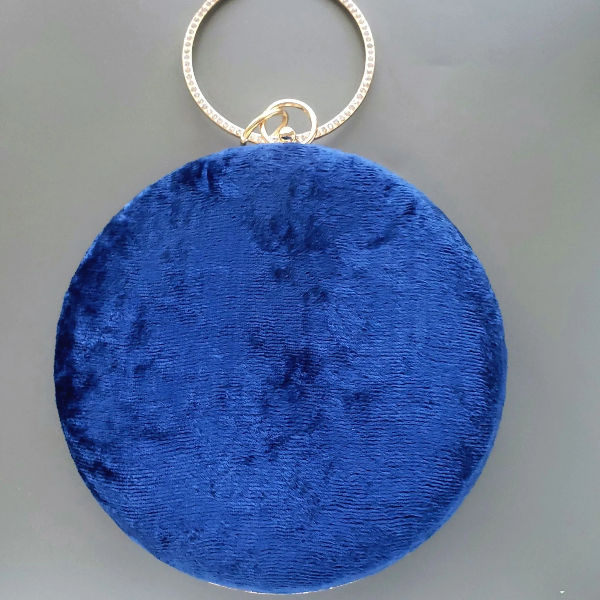 Velvet Floral Round Clutch