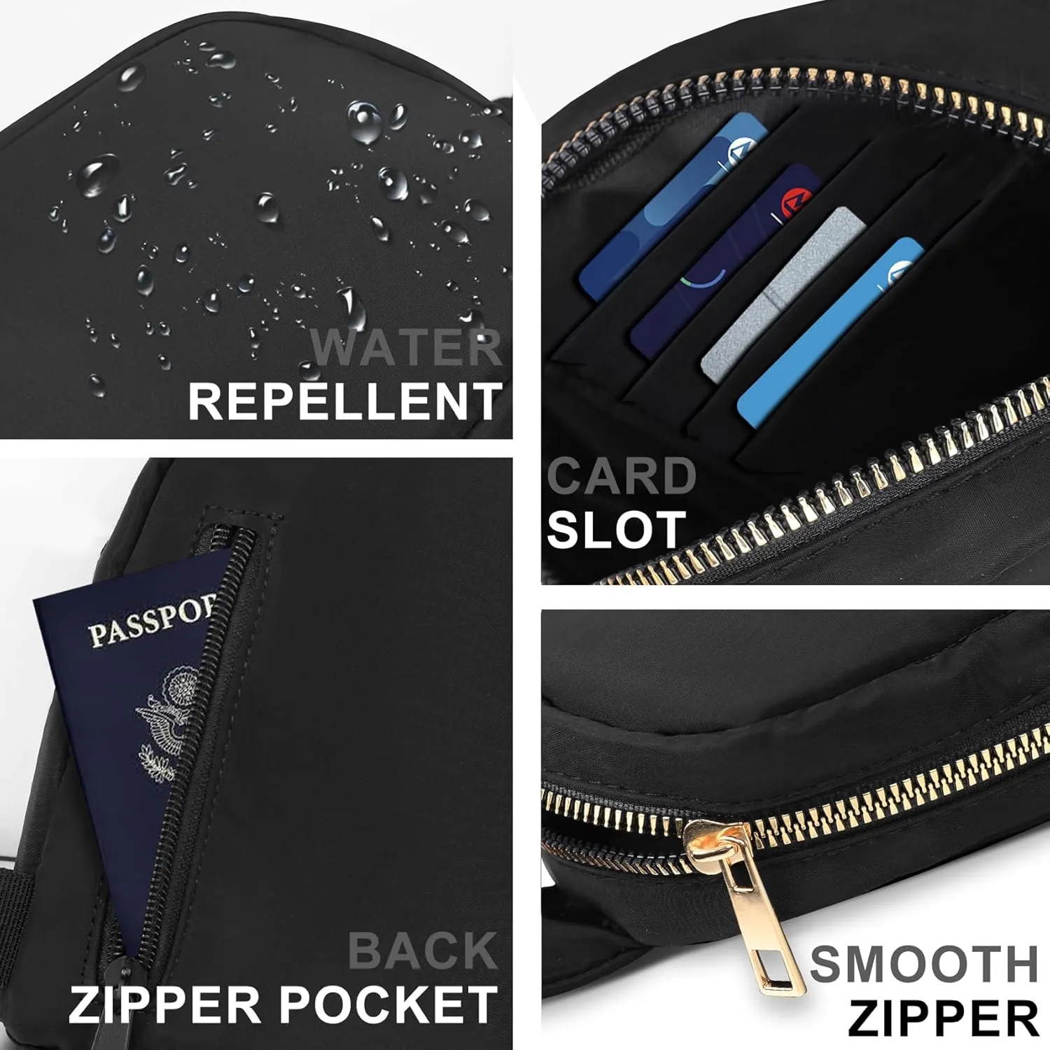 VOROLO Small Sling Bag For Men and WomenCrossbody Bags For Women with Ajustable Strap Trendy Cross body Bag Black