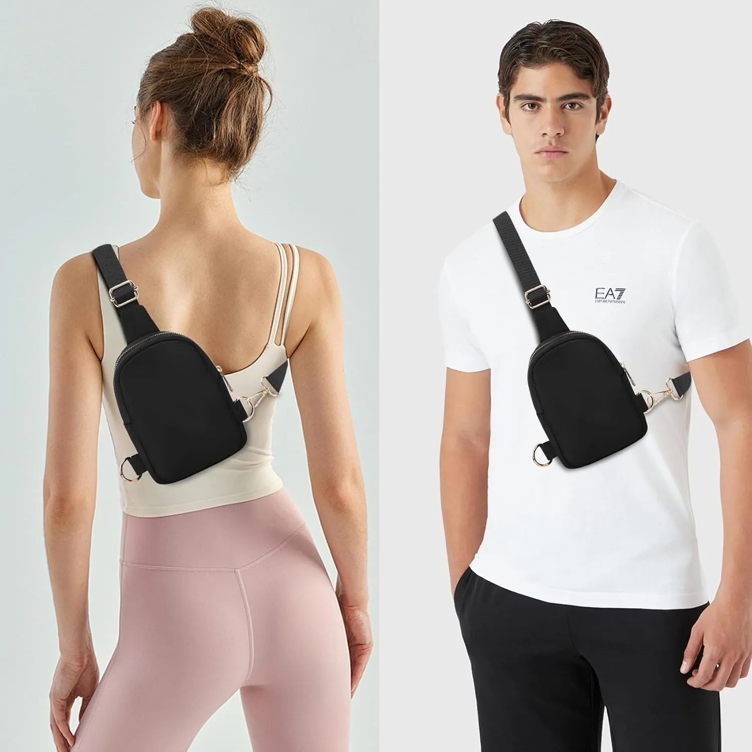 VOROLO Small Sling Bag For Men and WomenCrossbody Bags For Women with Ajustable Strap Trendy Cross body Bag Black