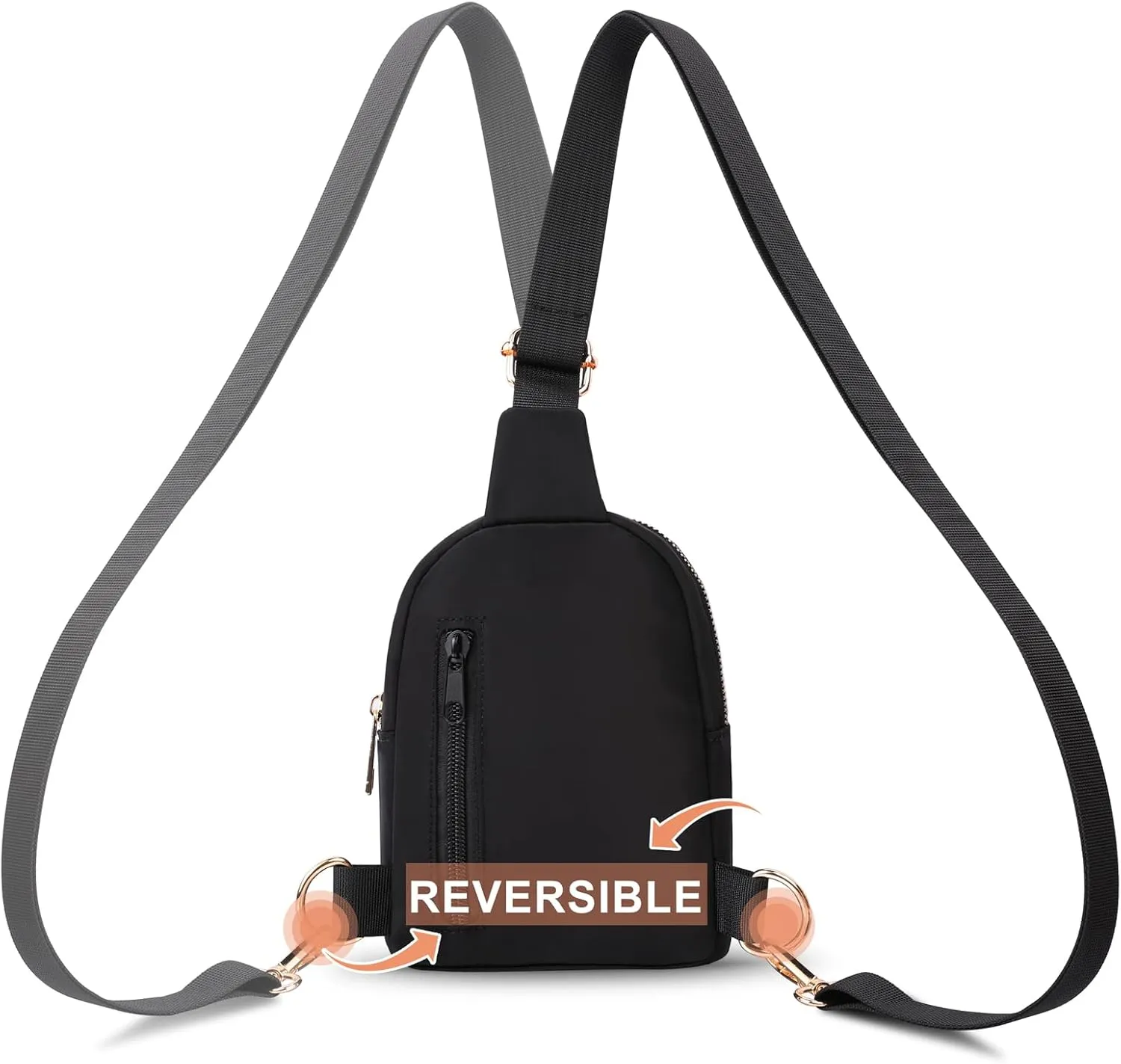VOROLO Small Sling Bag For Men and WomenCrossbody Bags For Women with Ajustable Strap Trendy Cross body Bag Black