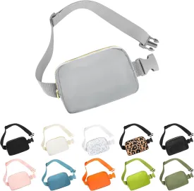 Waist Belt Bag Fashion Fanny Women and Men Gift Waist Pack With Adjustable Strap For Travel Running Hiking Walking Light Grey