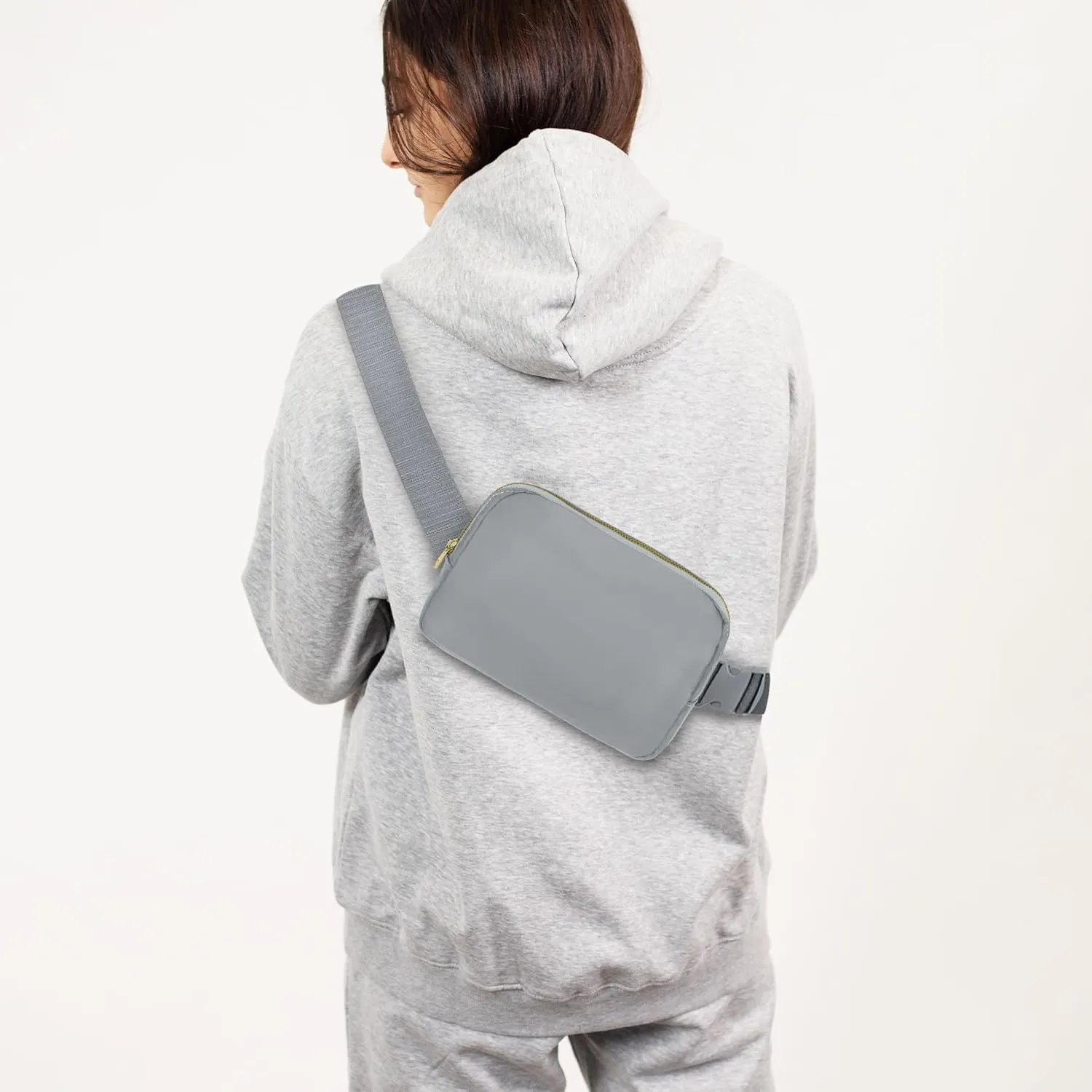 Waist Belt Bag Fashion Fanny Women and Men Gift Waist Pack With Adjustable Strap For Travel Running Hiking Walking Light Grey