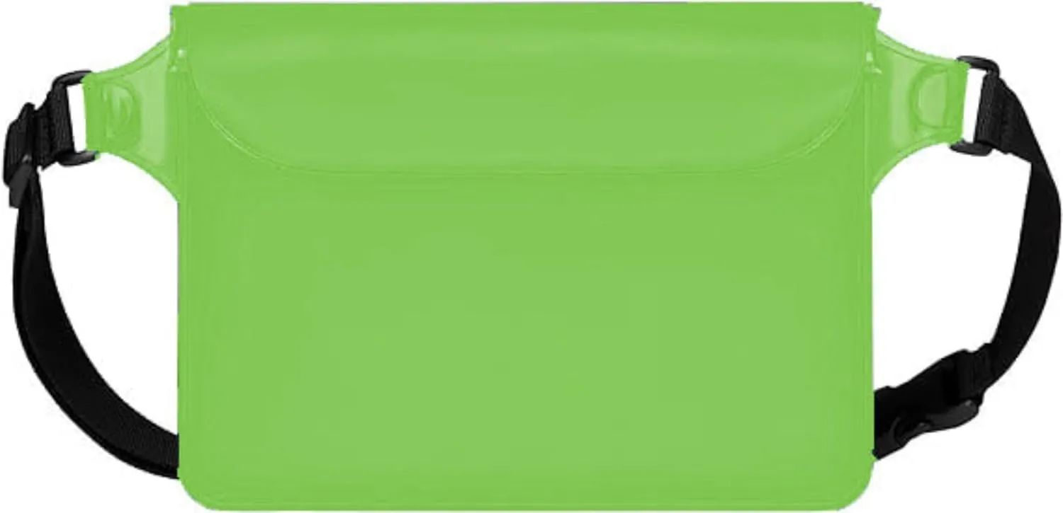 Waterproof Bag with Adjustable Waistband and Touch Sensitive Screen, Keeping Your Phone and Valuables Dry, Perfect for Drifting, Swimming, Kayaking, Rowing, Fishing (Green)