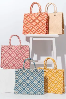 WBT210205 Charlotte Geometric Fabric Tote