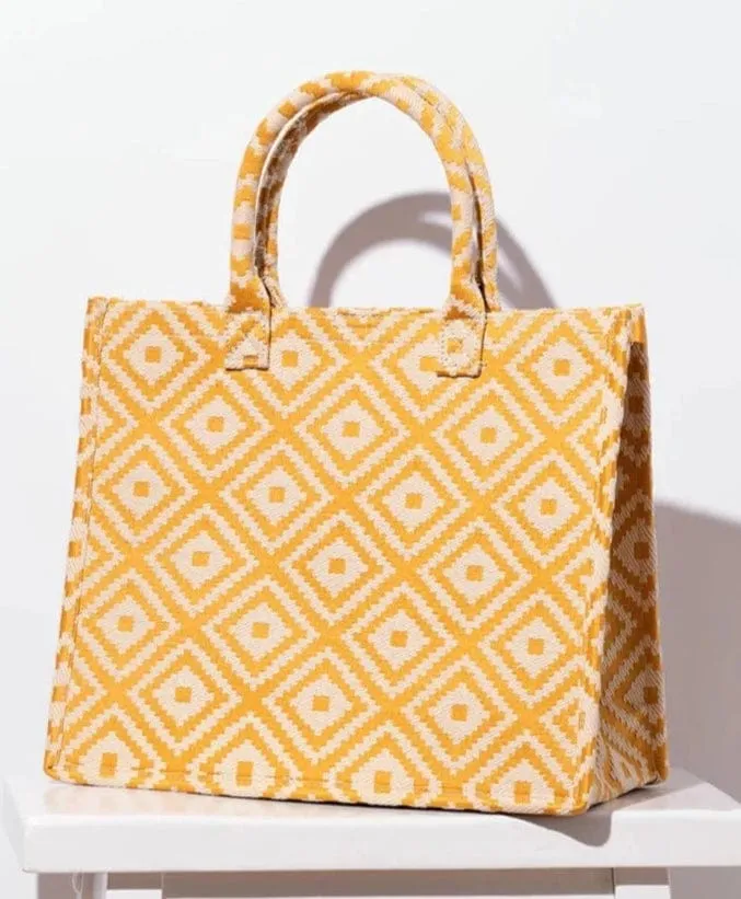 WBT210205 Charlotte Geometric Fabric Tote