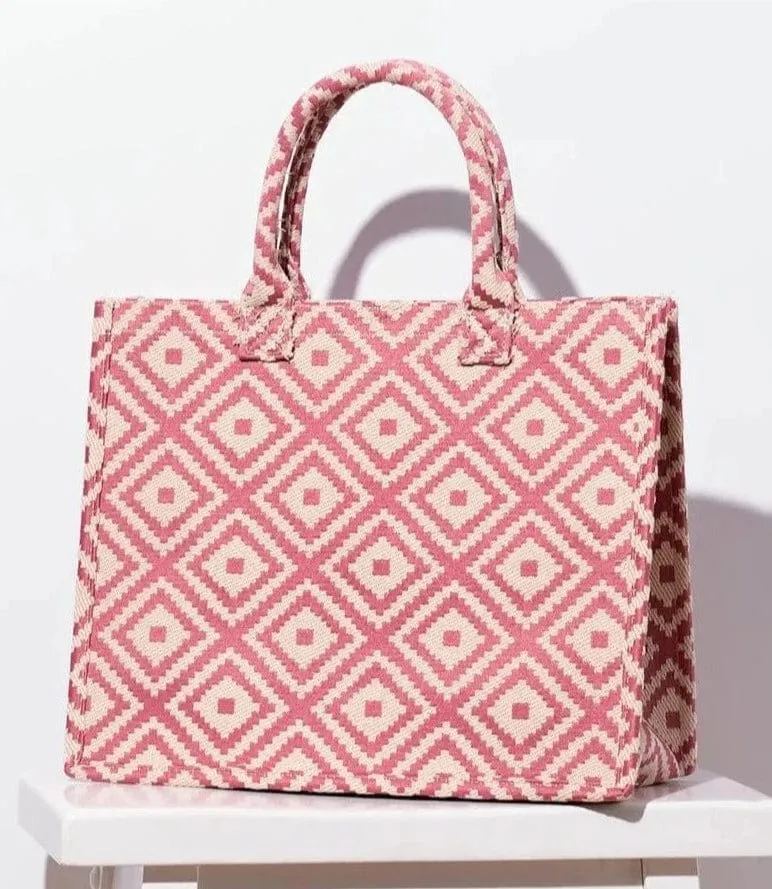 WBT210205 Charlotte Geometric Fabric Tote