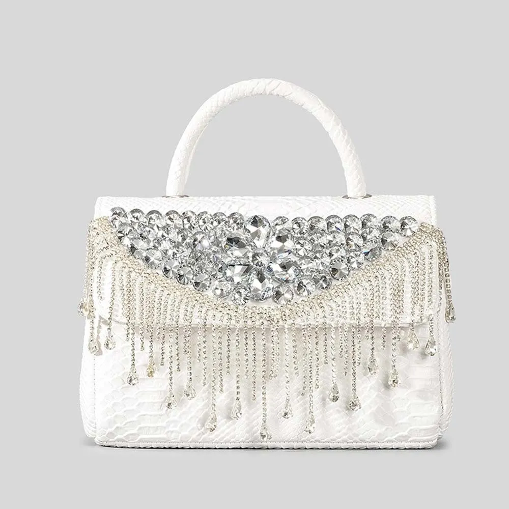 Winnal Crystal  Cross Body Top Handle Bag