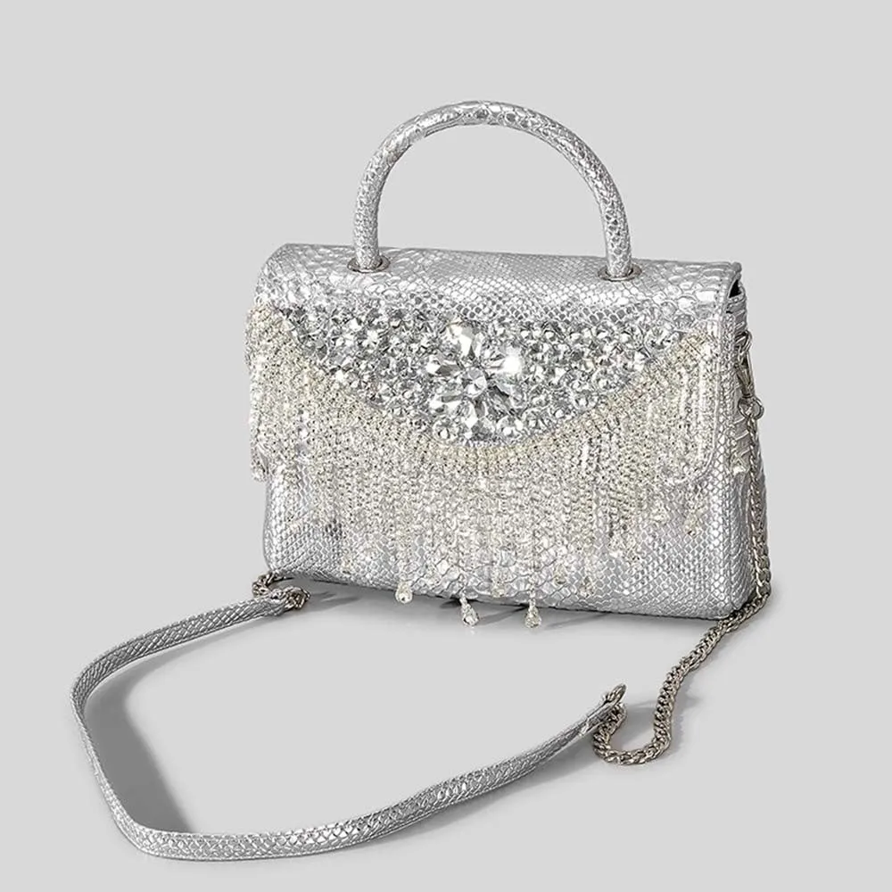 Winnal Crystal  Cross Body Top Handle Bag