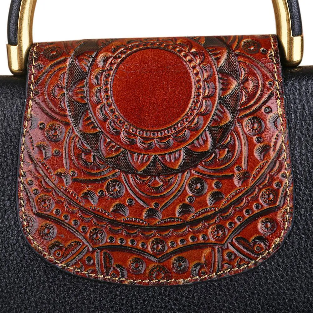 Womens Mini Vintage Textured Metal Top Handle Bag