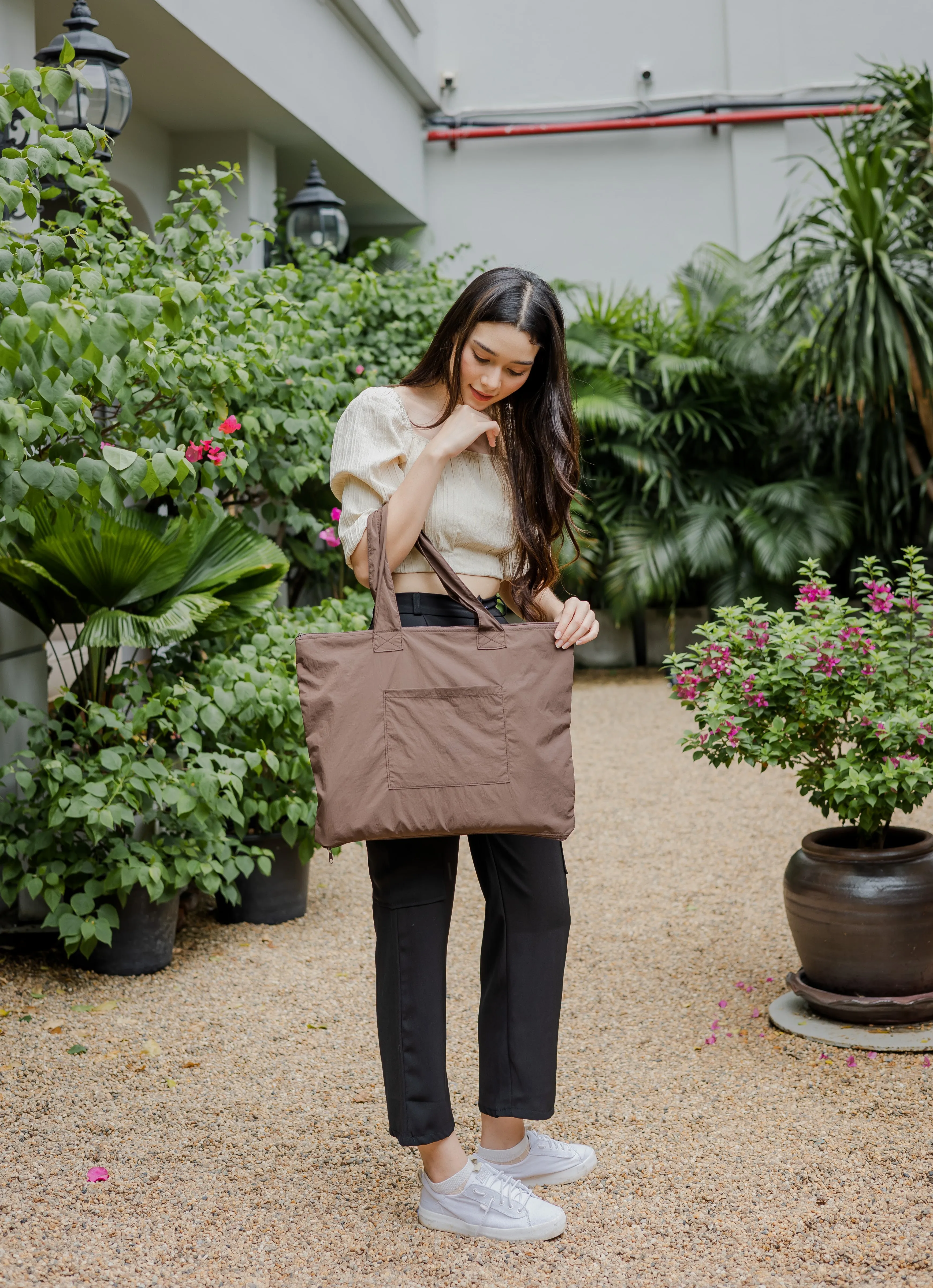 Woodland Rabbit Brown CarryAll Expandable Washable Tote Bag 2.0