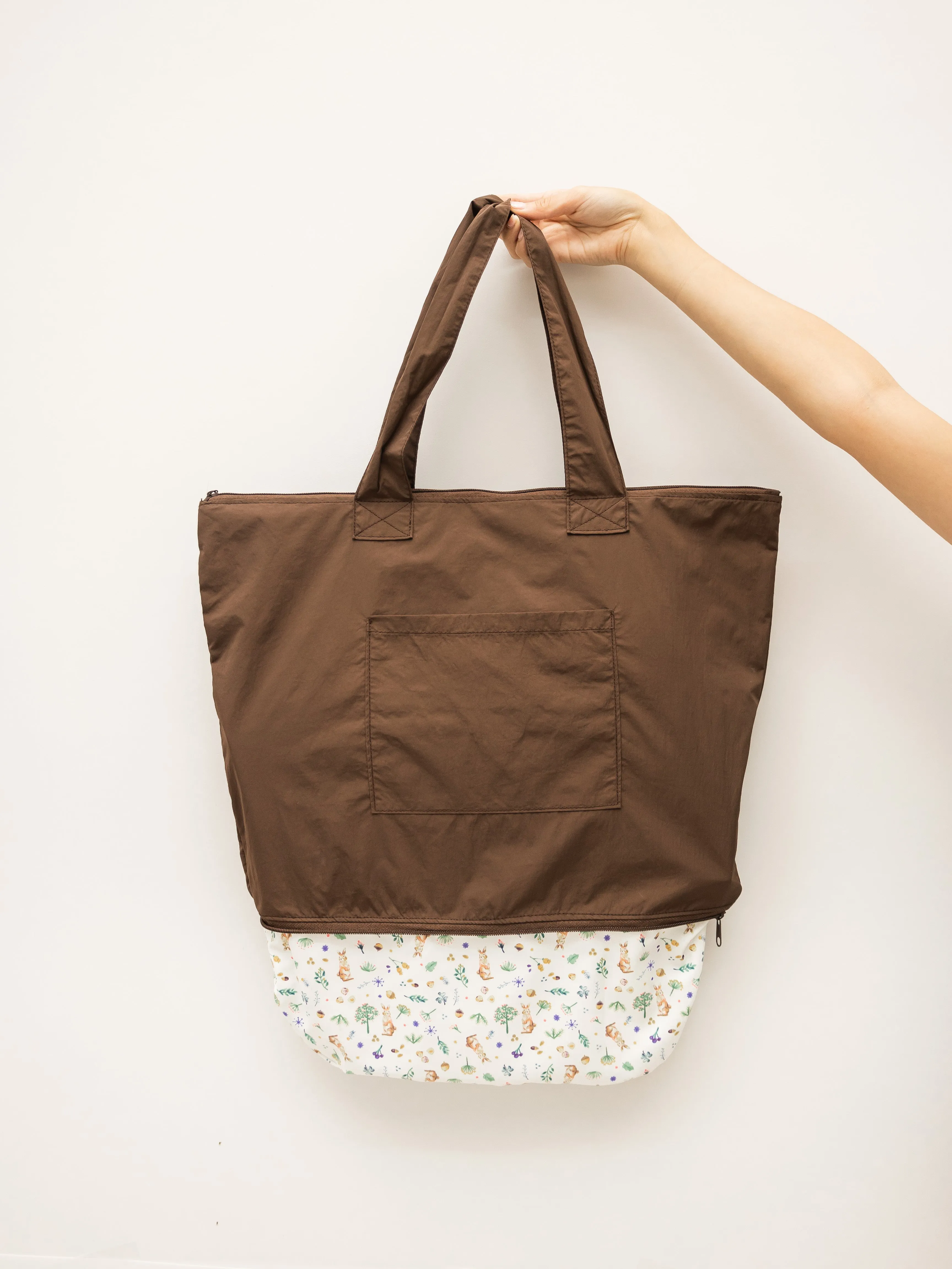 Woodland Rabbit Brown CarryAll Expandable Washable Tote Bag 2.0