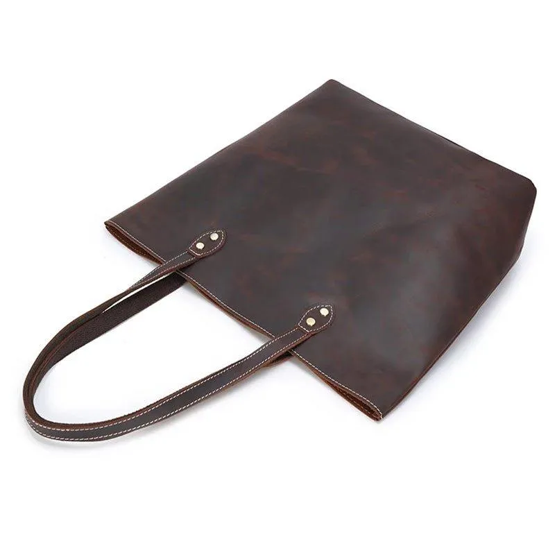 Woosir Brown Women Leather Tote Bag