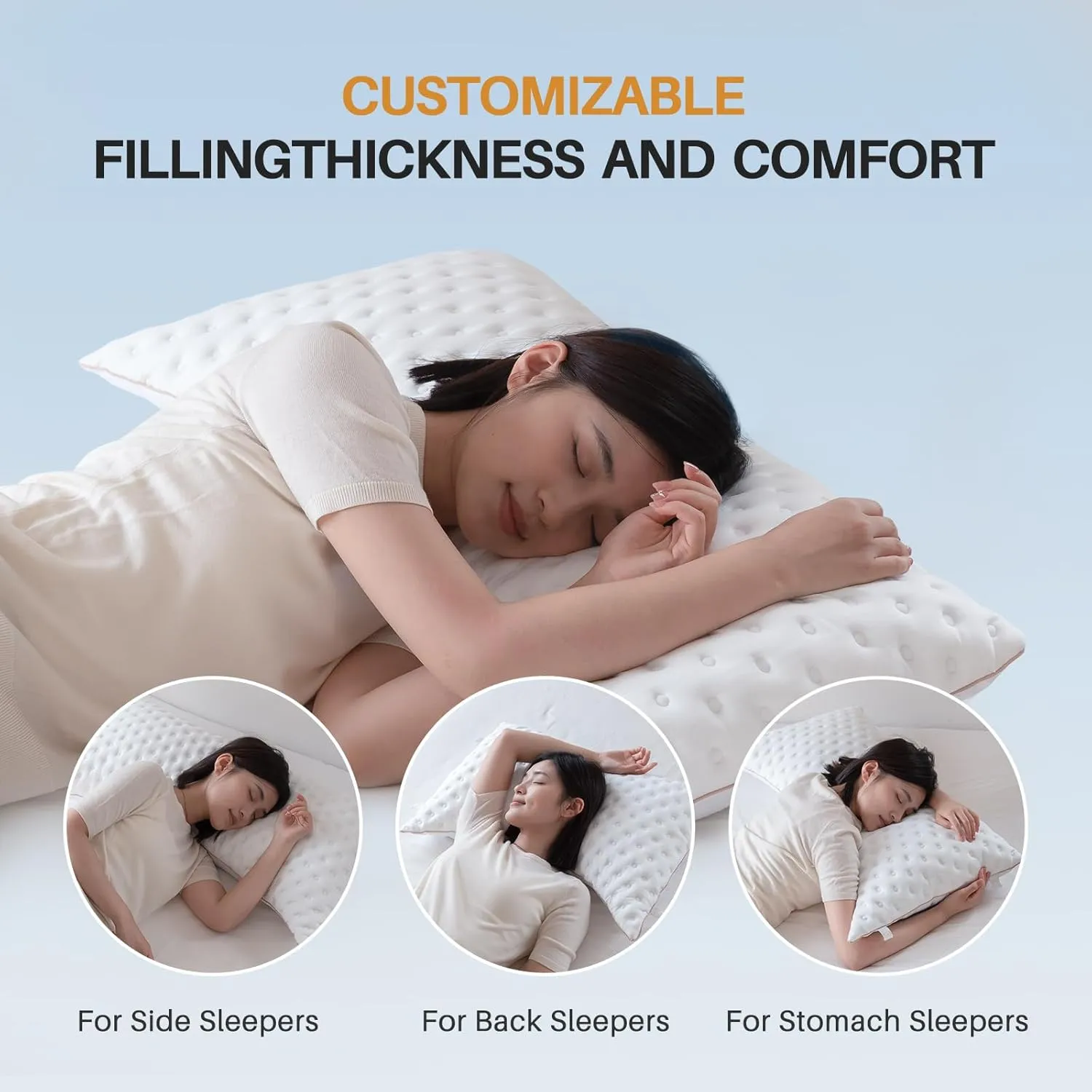 YZ HOME Bed Pillow for Side and Back Sleepers King Size Side Sleeper Pillow with Adjustable Memory Foam Filling for Neck and Shoulder Pain - Additional Storage Bag Included,White